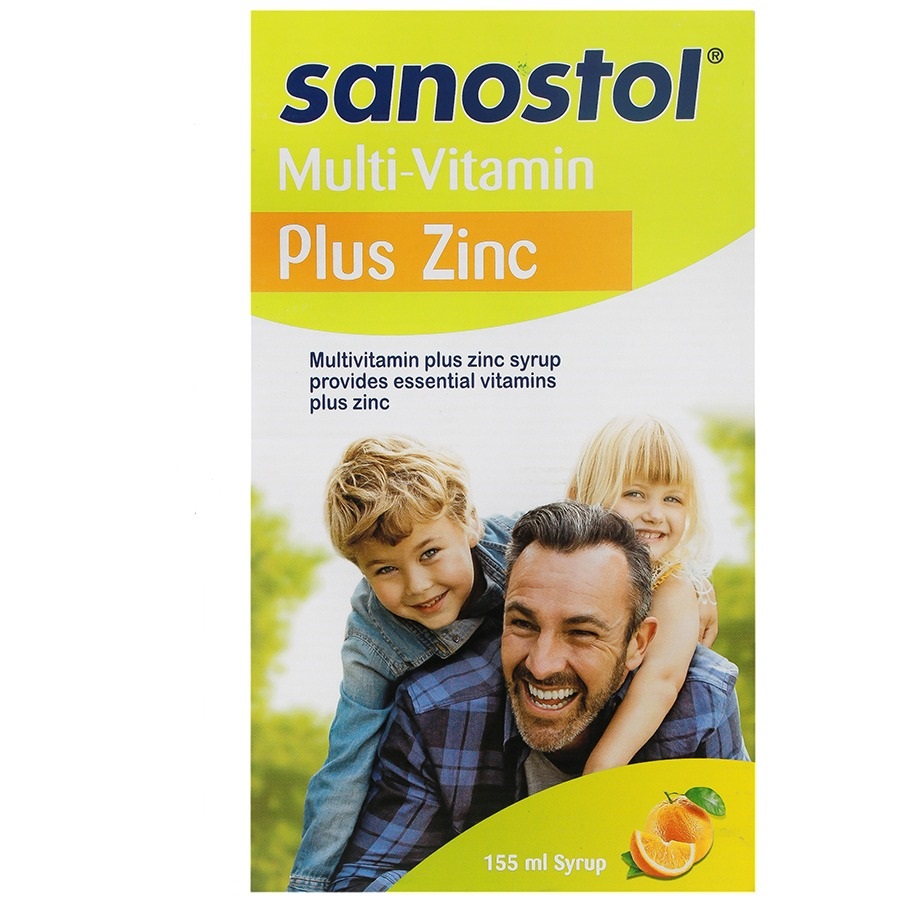 شربت مولتی ویتامین پلاس زینک سانستول (SANOSTOL) 155 میلی لیتر با طعم پرتغال - تصویر 2