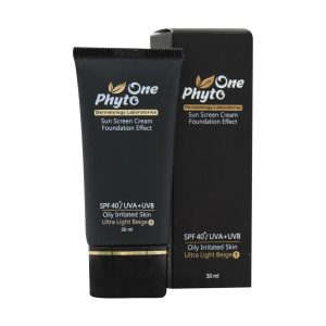 ضد آفتاب کرم پودری (بژ طبیعی) SPF40 فیتو وان مناسب پوست چرب و حساس 30 میلی لیتر