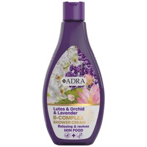 شامپو بدن کرمی آدرا (ADRA) حاوی عصاره های نیلوفرآبی و ارکیده و اسطوخودوس 400 میلی لیتر