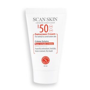 کرم ضدآفتاب فاقد رنگ اسکن اسکین با SPF50 مناسب پوست نرمال تا مختلط 40 میلی لیتر