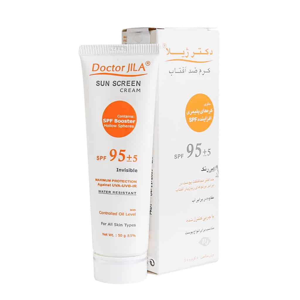 کرم ضد آفتاب بی رنگ SPF95 دکتر ژیلا مناسب انواع پوست ۵۰ گرم