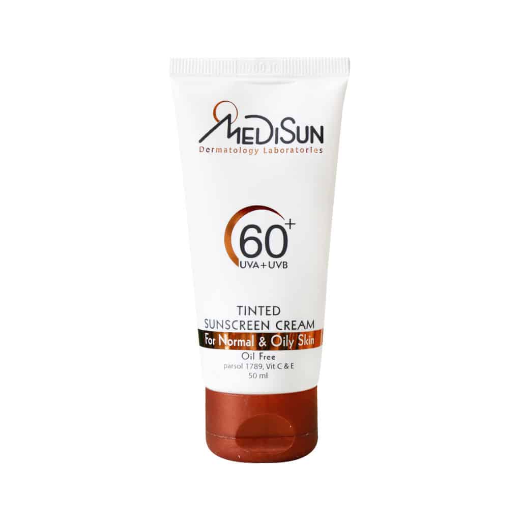 کرم ضدآفتاب رنگی SPF60 پوست معمولی و چرب مدیسان ۵۰ میلی لیتر - تصویر 2