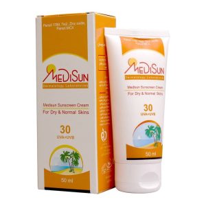 کرم ضدآفتاب SPF30 پوست خشک و معمولی مدیسان ۵۰ میلی لیتر