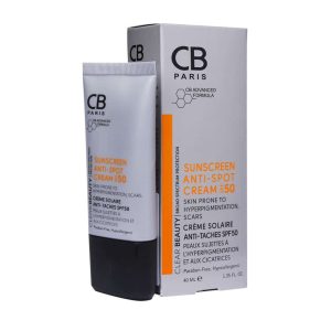 کرم ضد آفتاب ضد لک SPF50 سی بی پاریس انواع پوست ۴۰ میلی لیتر