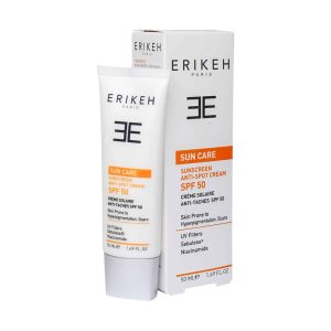 کرم ضد آفتاب و ضد لک بی رنگ اریکه (Erikeh) با SPF50 حجم 50 میلی لیتر
