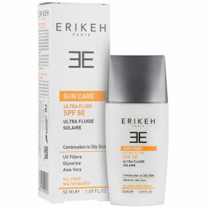 فلوئید ضد آفتاب بی رنگ فاقد چربی اریکه با SPF 50 مناسب پوست چرب و مختلط 50 میلی لیتر