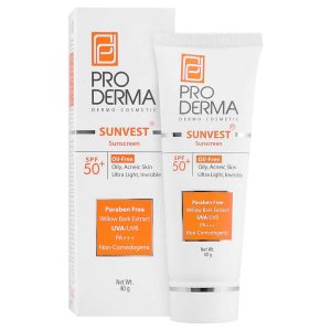 ضد آفتاب فاقد چربی پوست چرب SPF50 سان وست پرودرما ۴۰ گرم